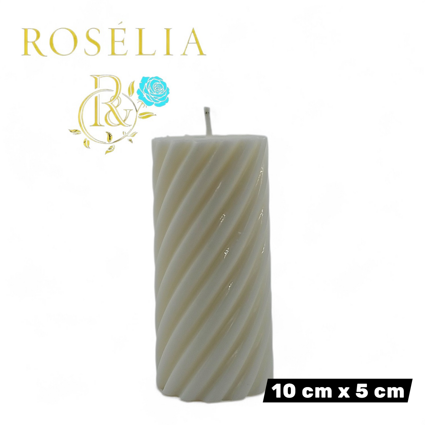 Spiral Tasarımlı Baton Dekoratif Mum | Rosélia