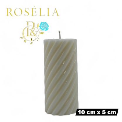 Spiral Tasarımlı Baton Dekoratif Mum | Rosélia