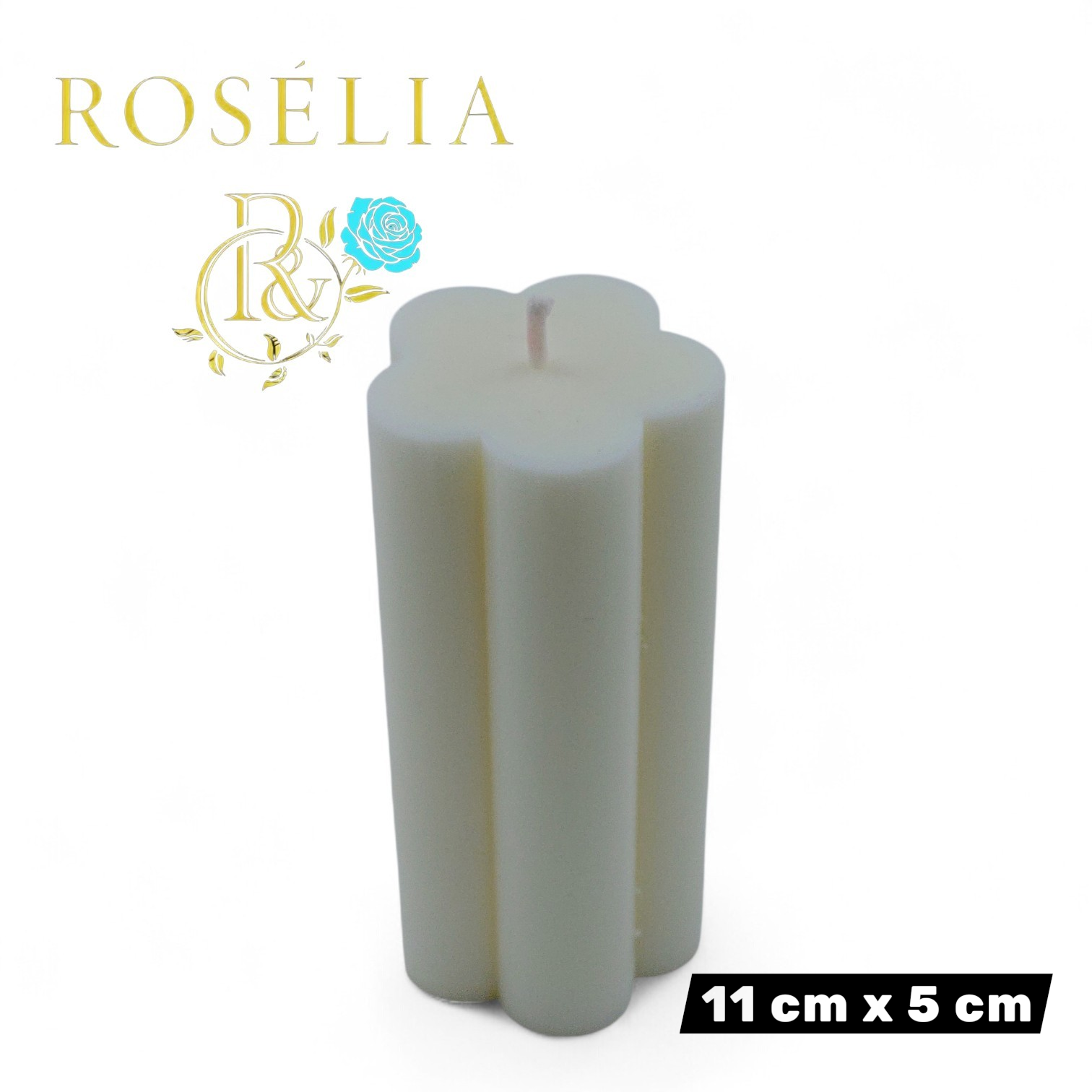 Çiçek Tasarımlı Baton Geometrik Seri Dekoratif Mum | Rosélia