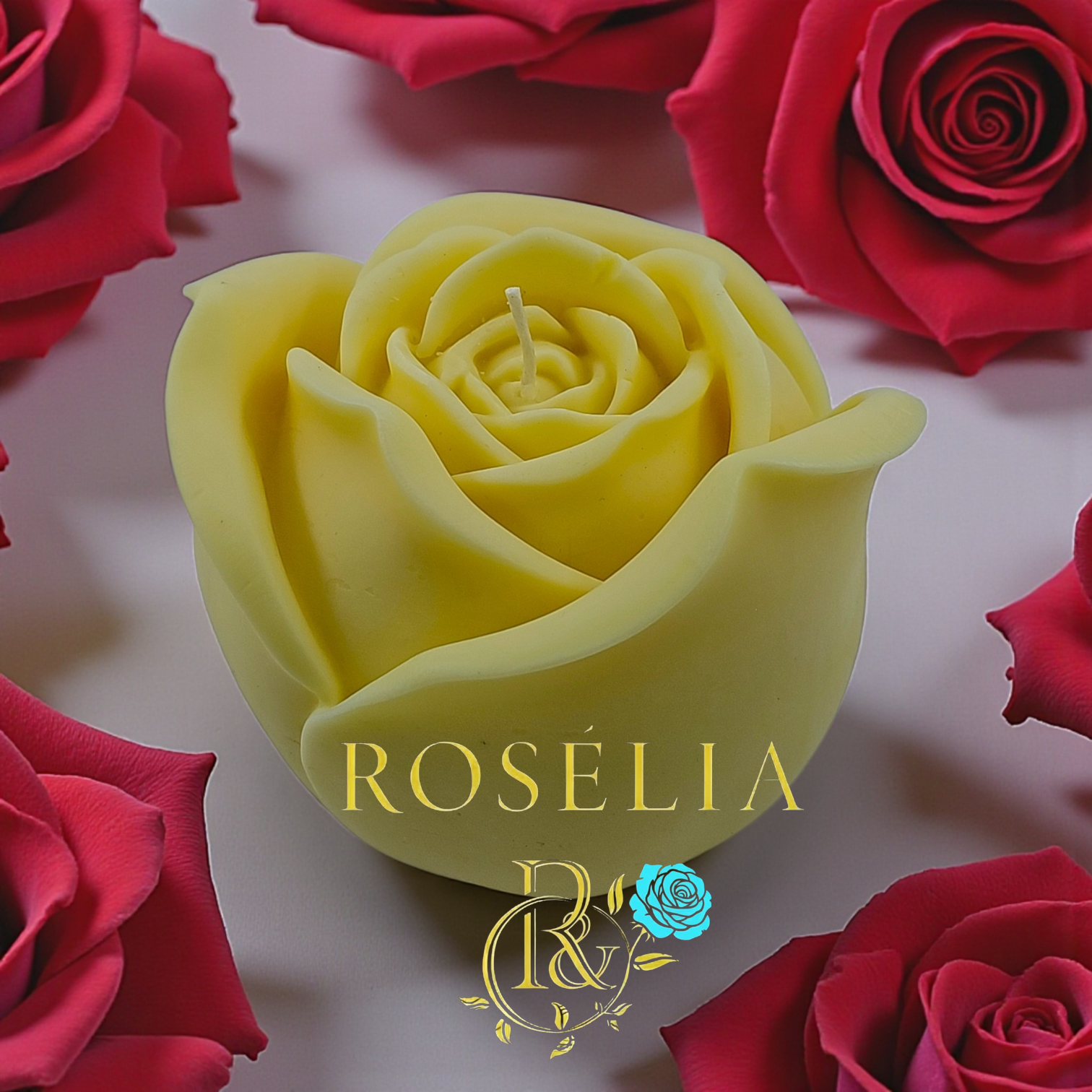 Büyük Gül Çiçek Serisi Dekoratif Mum | Rosélia