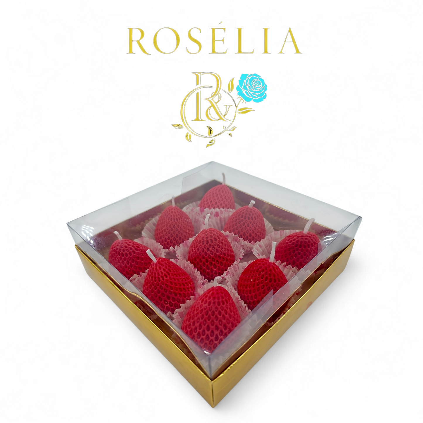 9'lu Çilek Gurme Serisi Dekoratif Mum | Rosélia