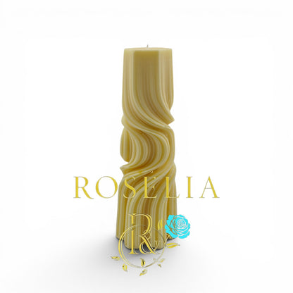 Estetik Kıvrımlar Dekoratif Mum: Rosélia 🪐