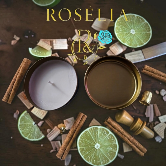 Rosélia Doğal Sinek Kovucu Teneke Kutu Mum – Citronella, Lime & Geranium