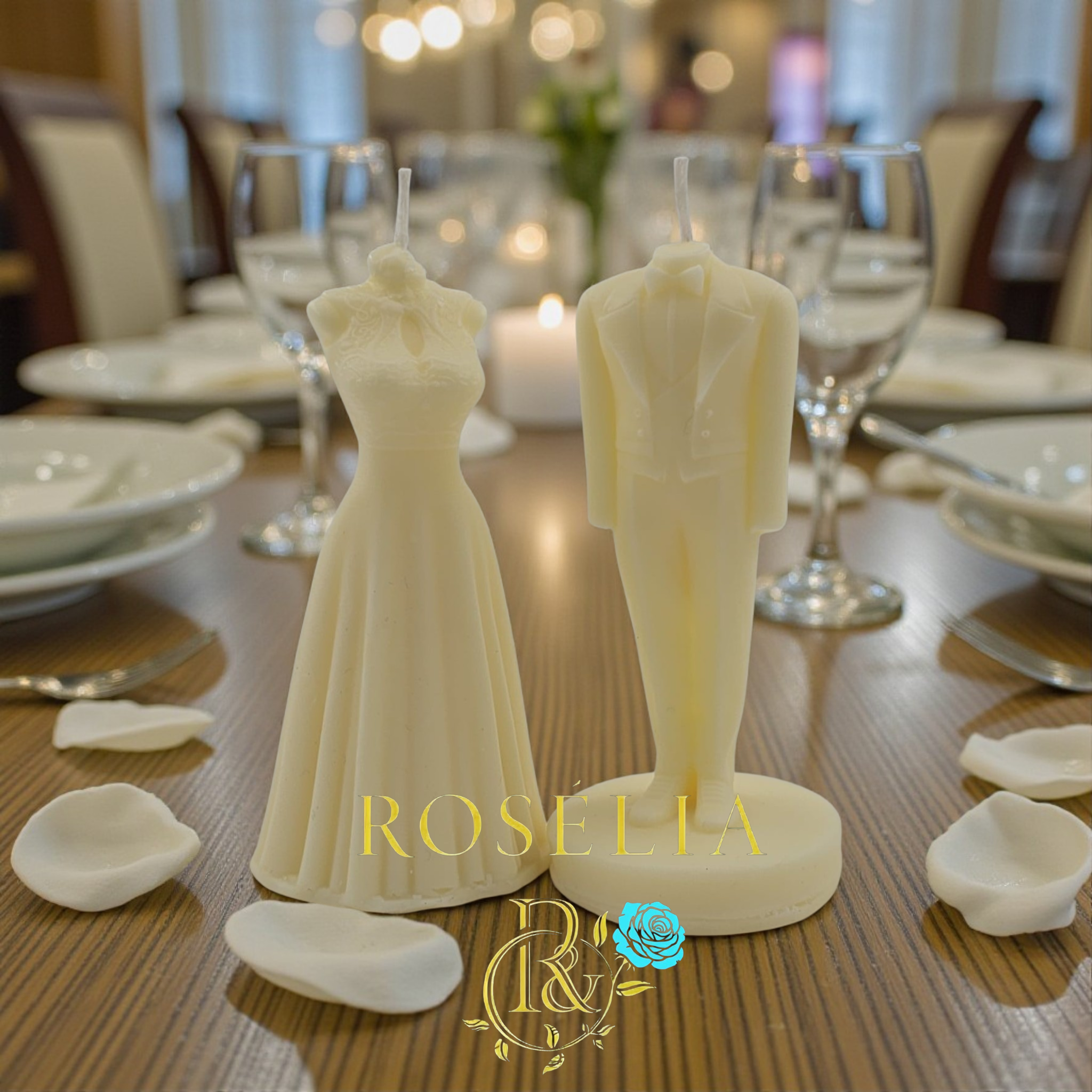 Gelin Damat Figür Tasarımı Dekoratif Mum | Rosélia