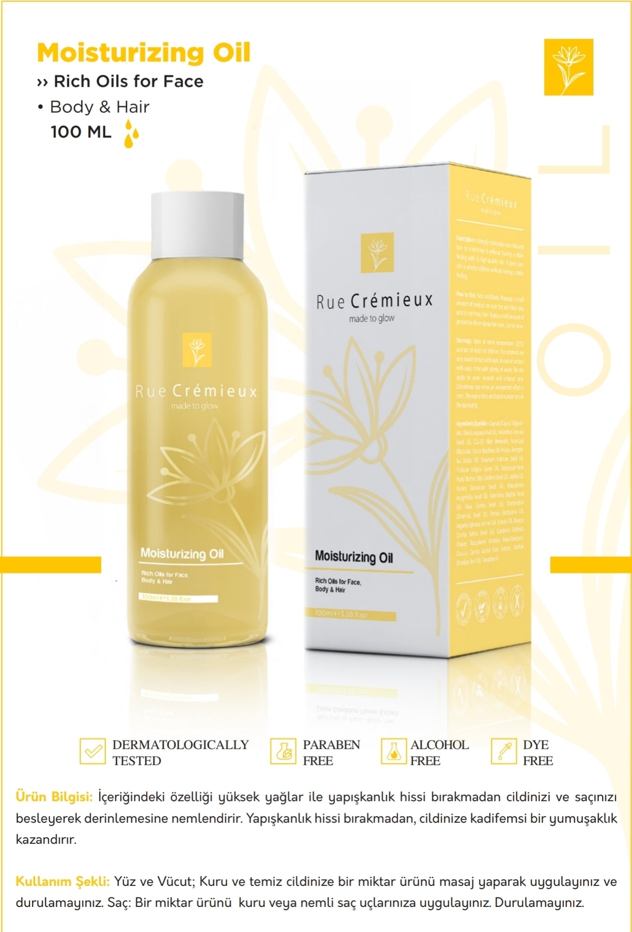 Rue Cremieux Moisturizing Oil 100ml