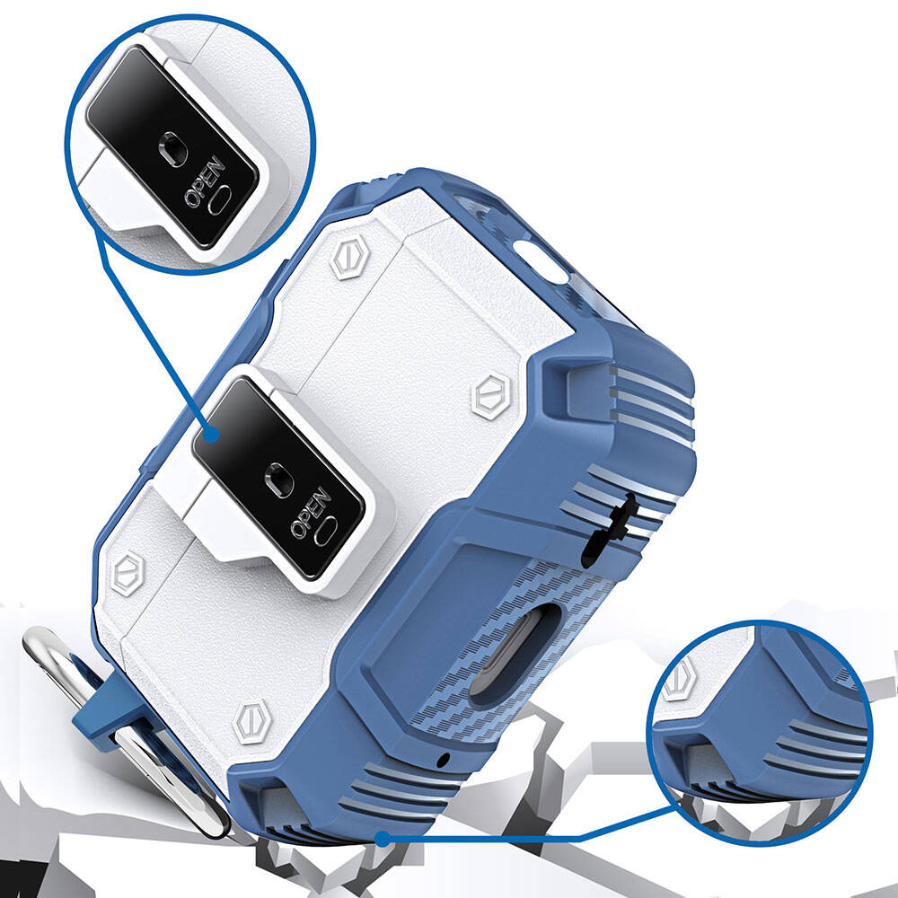 Apple Airpods 3. Nesil Zore Airbag 35 Darbelere Karşı Dayanıklı Düğmeli Kılıf Siyah