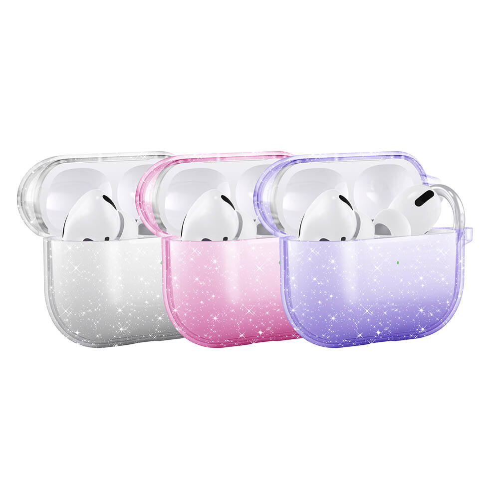 Apple Airpods 3. Nesil Zore Allstar Airbag 32 Parlayan Simli Saydam Renkli Kılıf Pembe