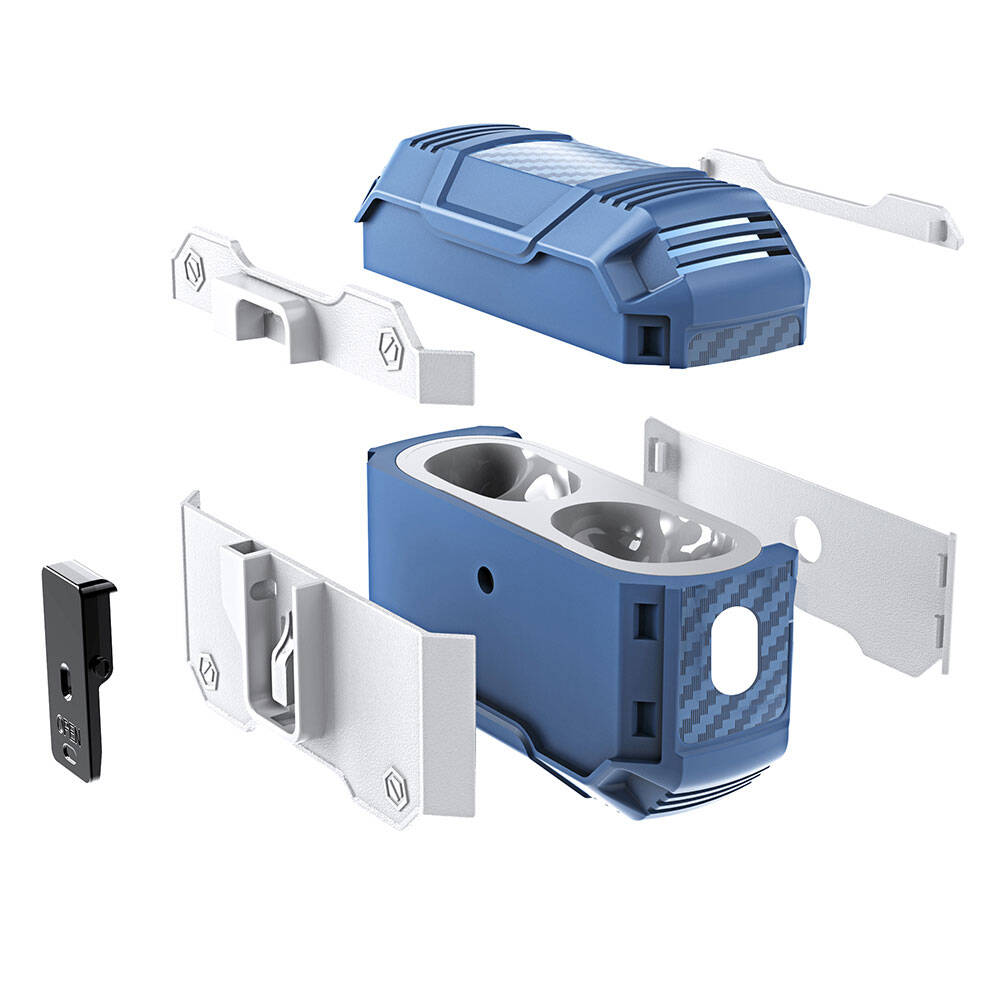 Apple Airpods Pro Zore Airbag 35 Darbelere Karşı Dayanıklı Düğmeli Kılıf Mavi