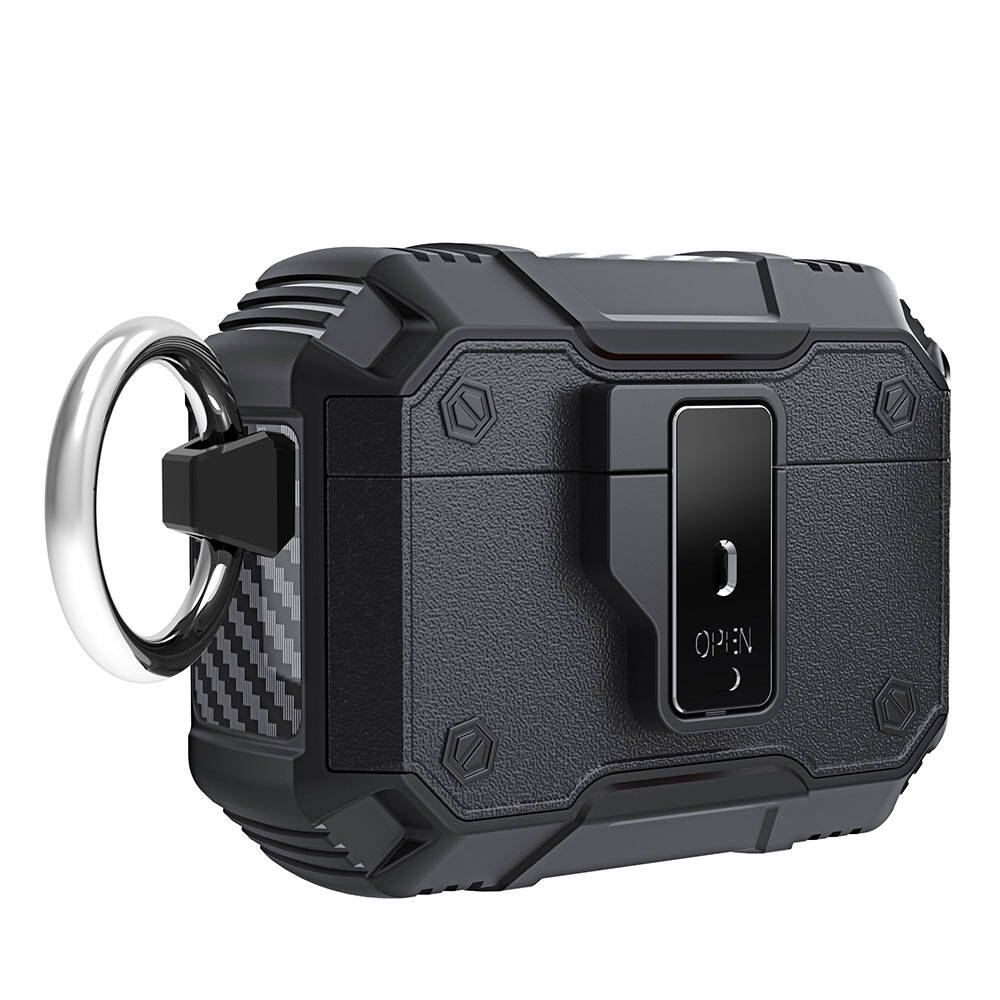 Apple Airpods Pro Zore Airbag 35 Darbelere Karşı Dayanıklı Düğmeli Kılıf Siyah