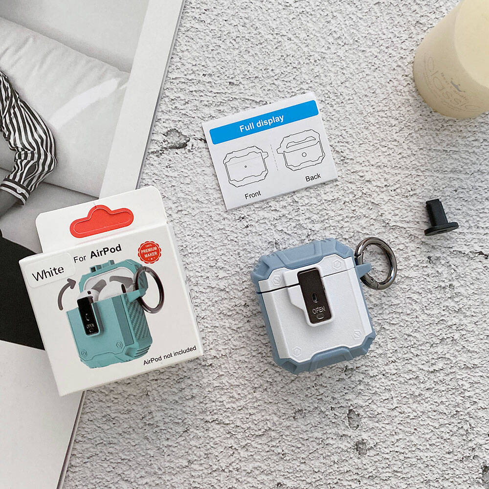 Apple Airpods Zore Airbag 35 Darbelere Karşı Dayanıklı Düğmeli Kılıf Yeşil