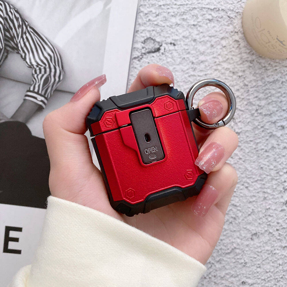 Apple Airpods Zore Airbag 35 Darbelere Karşı Dayanıklı Düğmeli Kılıf Mavi