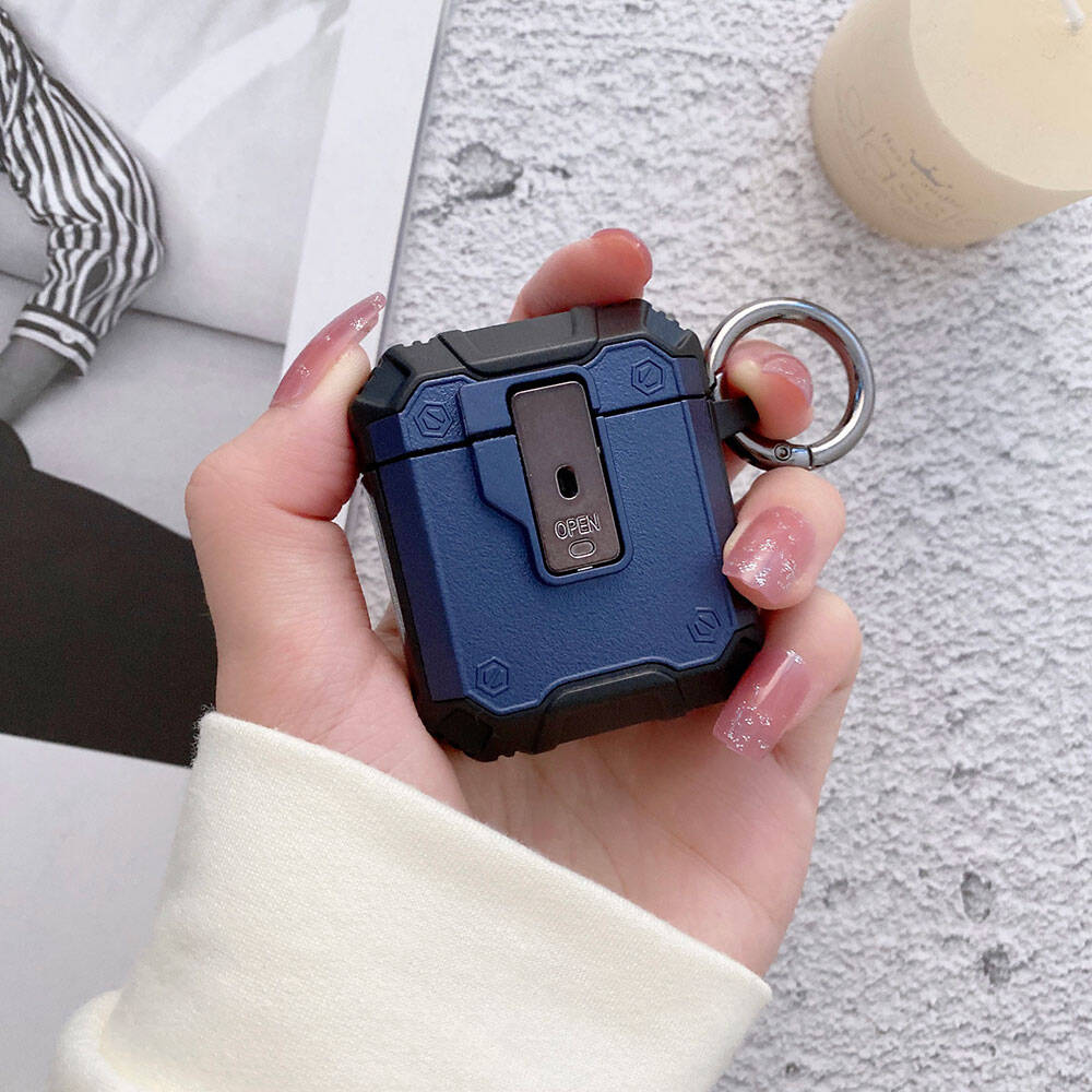 Apple Airpods Zore Airbag 35 Darbelere Karşı Dayanıklı Düğmeli Kılıf Yeşil