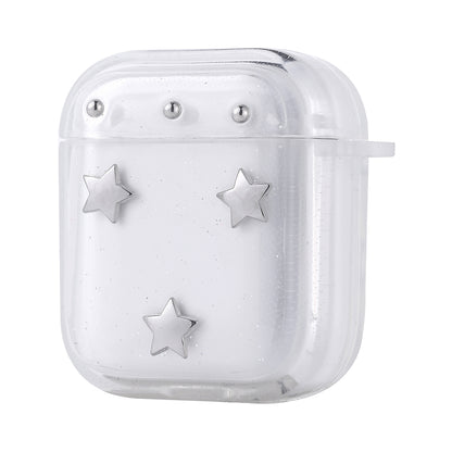 Apple Airpods Zore Airbag 44 Airbag Tasarımlı Simli Şeffaf Kutup Kılıf