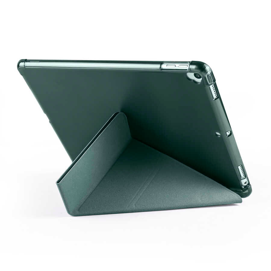 Apple iPad 10.2 (8.Nesil) Kılıf Zore Tri Folding Kalem Bölmeli Standlı Kılıf Rose Gold