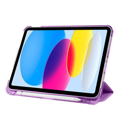 Apple iPad 11.Nesil 2025 Zore Smart Cover Kalem Bölmeli Standlı 1-1 Kılıf Koyu Pembe