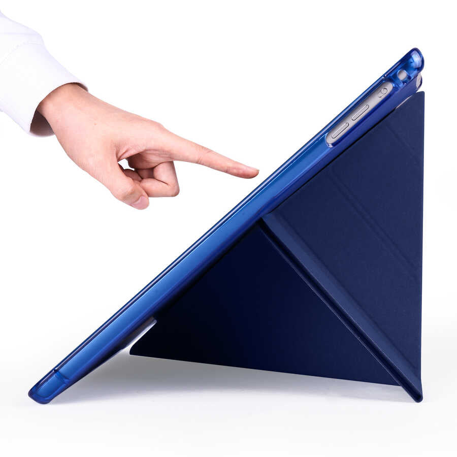 Apple iPad 9.7 2017 (5.Nesil) Kılıf Zore Tri Folding Kalem Bölmeli Standlı Kılıf Siyah