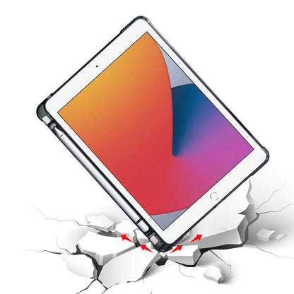 Apple iPad 9.7 2017 (5.Nesil) Kılıf Zore Tri Folding Kalem Bölmeli Standlı Kılıf Lacivert