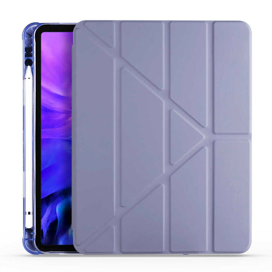 Apple iPad Air 10.9 2020 (4.Nesil) Kılıf Zore Tri Folding Kalem Bölmeli Standlı Kılıf Açık Yeşil