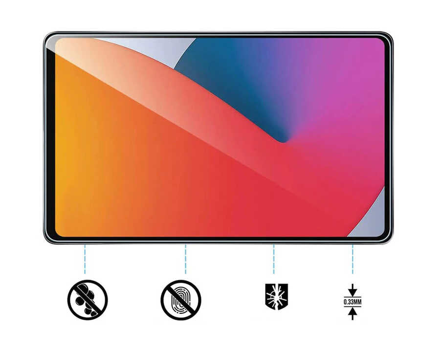 Apple iPad Air 10.9 2020 (4.Nesil) Zore 5in1 Tablet Temperli Cam Ekran Koruyucu Renksiz