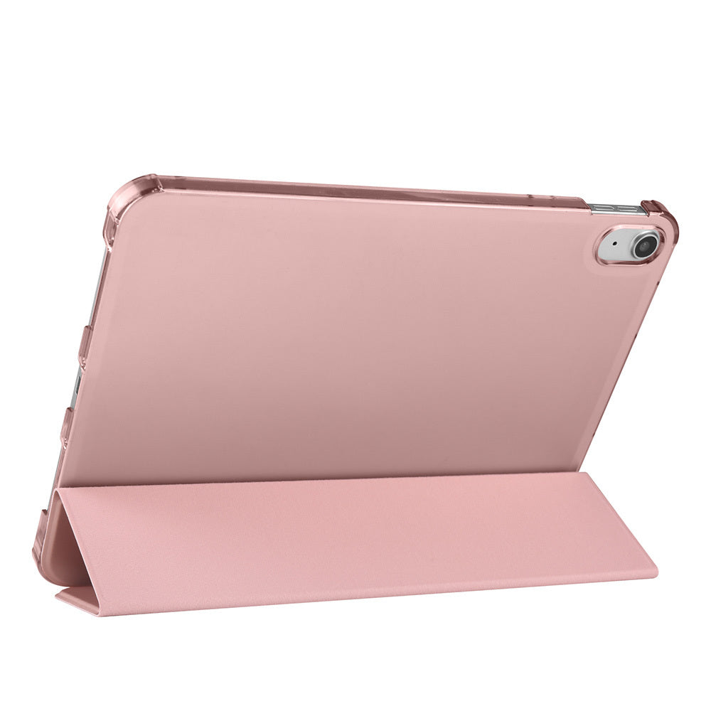 Apple iPad Air 10.9 2022 (10.Nesil) Zore Smart Cover Kalem Bölmeli Standlı 1-1 Kılıf Koyu Pembe