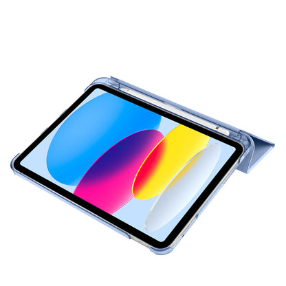 Apple iPad Air 10.9 2022 (10.Nesil) Zore Smart Cover Kalem Bölmeli Standlı 1-1 Kılıf Koyu Pembe