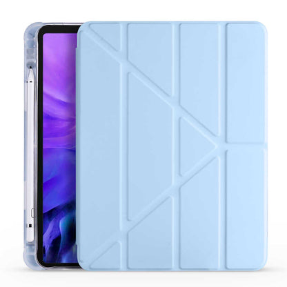 Apple iPad Air 10.9 2022 (5.Nesil) Kılıf Zore Tri Folding Kalem Bölmeli Standlı Kılıf Mavi