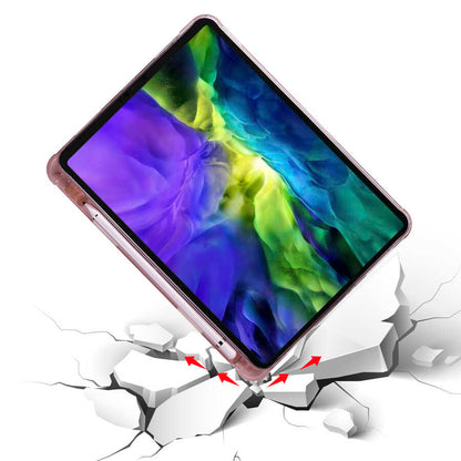 Apple iPad Air 10.9 2022 (5.Nesil) Kılıf Zore Tri Folding Kalem Bölmeli Standlı Kılıf Kırmızı