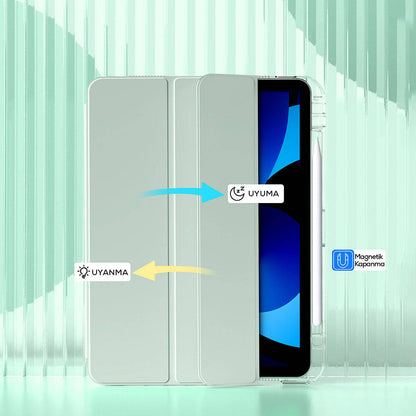 Apple iPad Air 11 2024 Kılıf Magnetik Ayrılabilen Airbagli Zore Sliding Tablet Kılıfı Lacivert