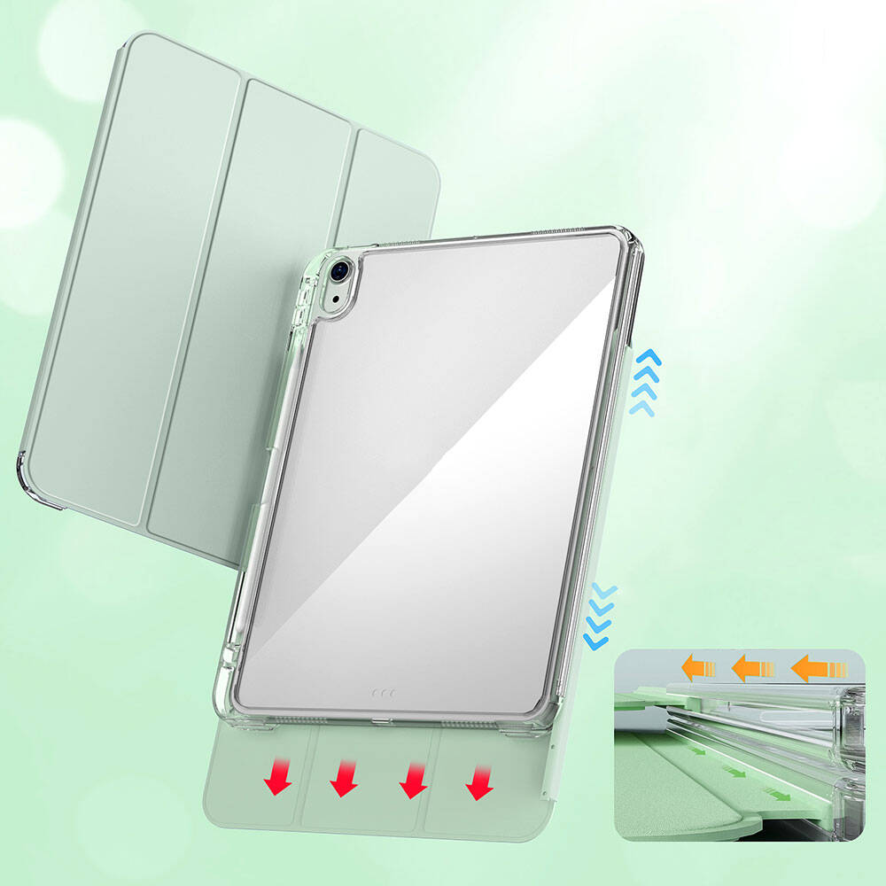 Apple iPad Air 11 2024 Kılıf Magnetik Ayrılabilen Airbagli Zore Sliding Tablet Kılıfı Gri