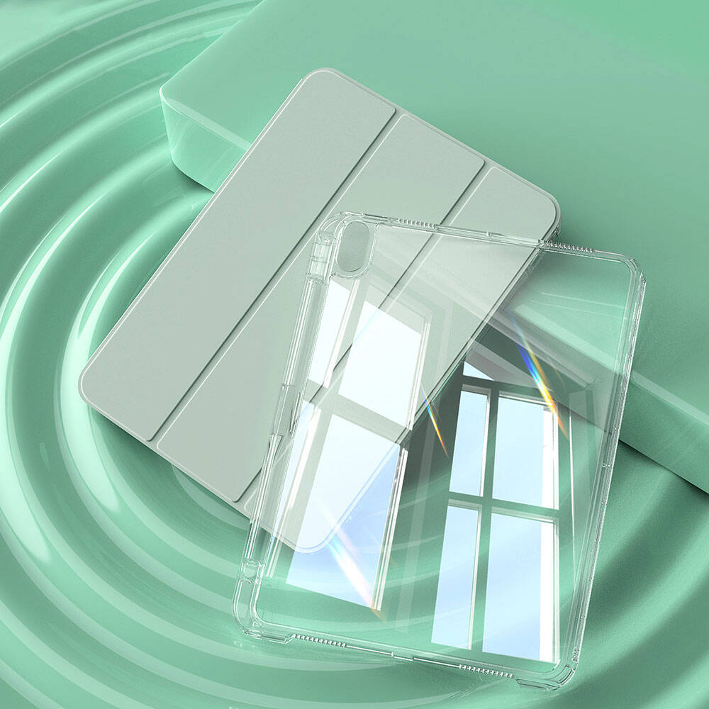 Apple iPad Air 11 2024 Kılıf Magnetik Ayrılabilen Airbagli Zore Sliding Tablet Kılıfı Koyu Yeşil