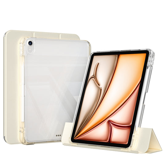 Apple iPad Air 11 2024 Kılıf Magnetik Ayrılabilen Airbagli Zore Sliding Tablet Kılıfı Gold