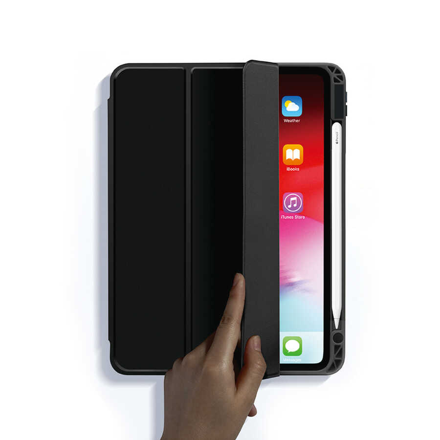 Apple iPad Air 11 2024 Kılıf Zore Nort Arkası Şeffaf Standlı Kılıf Lacivert