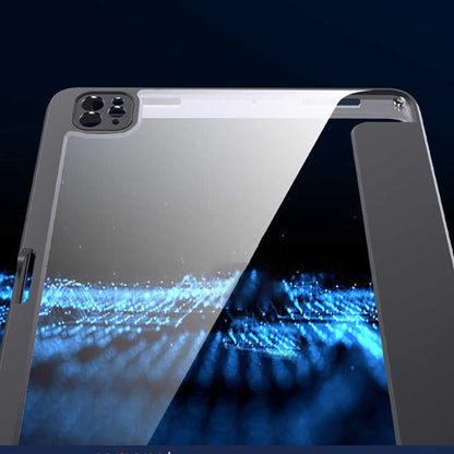 Apple iPad Air 11 2024 Kılıf Zore Nort Arkası Şeffaf Standlı Kılıf Siyah