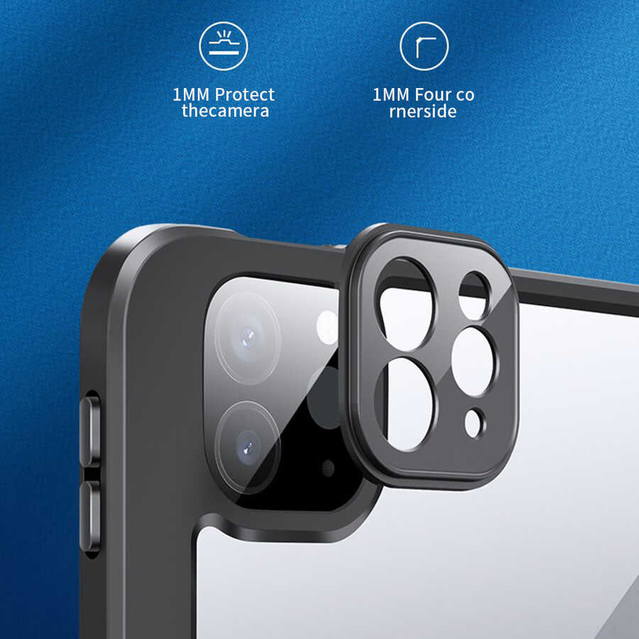 Apple iPad Air 11 2024 Kılıf Zore Nort Arkası Şeffaf Standlı Kılıf Lacivert