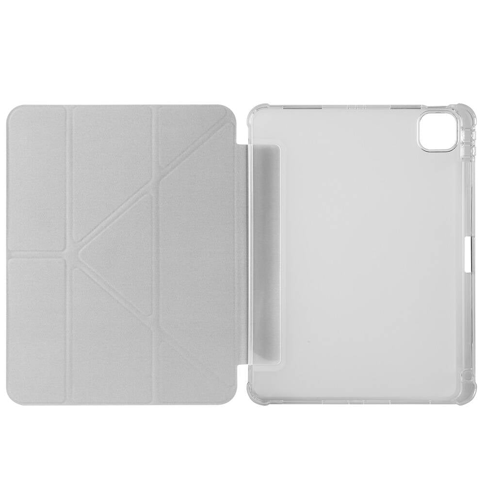 Apple iPad Air 11 2024 Kılıf Zore Tri Folding Kalem Bölmeli Standlı Kılıf Gri