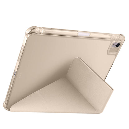 Apple iPad Air 11 2024 Kılıf Zore Tri Folding Kalem Bölmeli Standlı Kılıf Gold