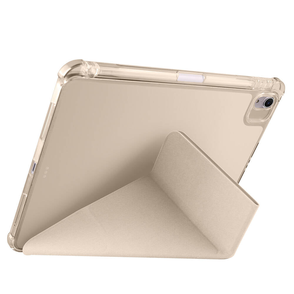 Apple iPad Air 11 2024 Kılıf Zore Tri Folding Kalem Bölmeli Standlı Kılıf Siyah