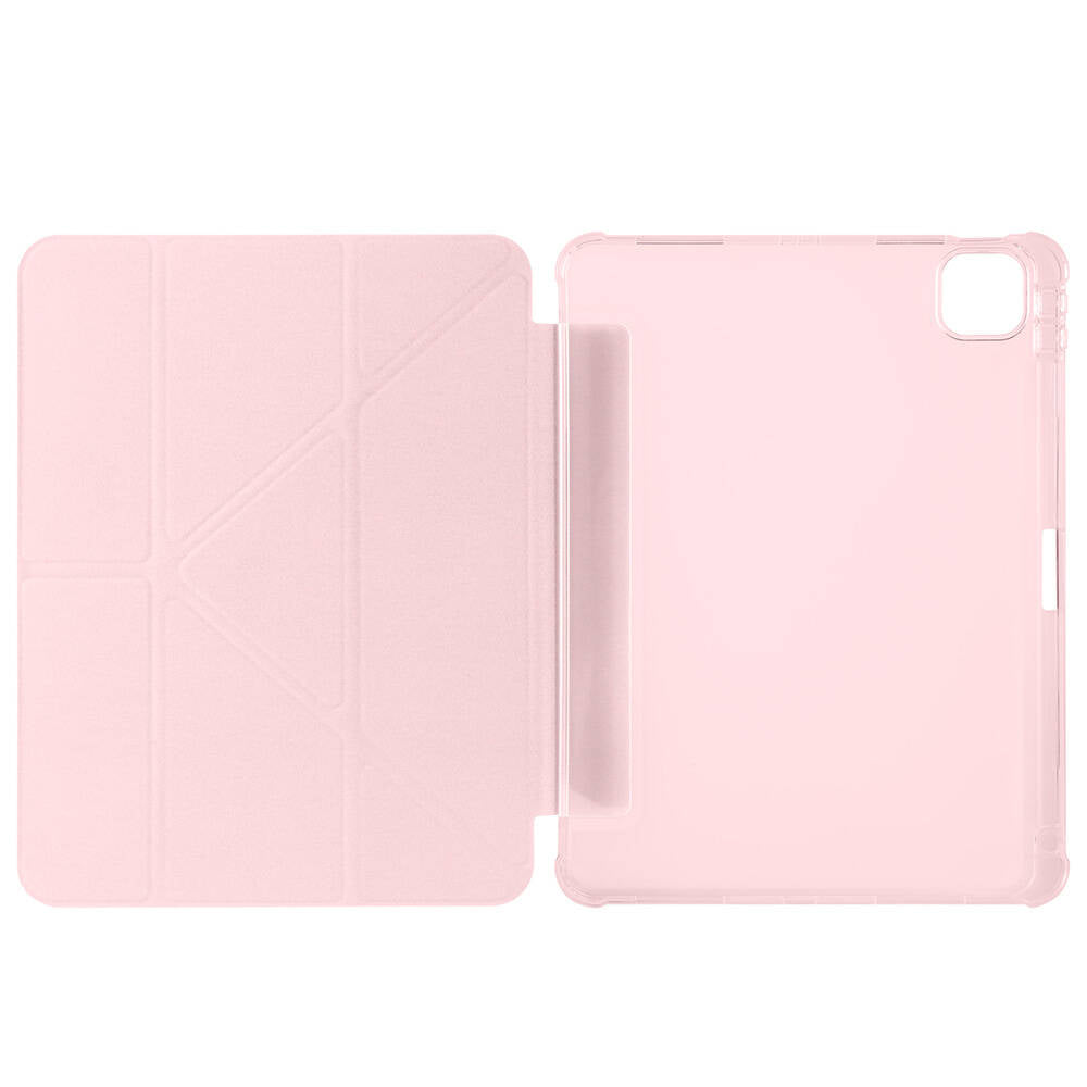 Apple iPad Air 11 2024 Kılıf Zore Tri Folding Kalem Bölmeli Standlı Kılıf Gold