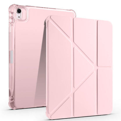 Apple iPad Air 11 2024 Kılıf Zore Tri Folding Kalem Bölmeli Standlı Kılıf Rose Gold