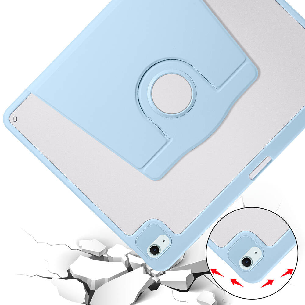 Apple iPad Air 13 2024 Kılıf Zore Termik Kalem Bölmeli Dönebilen Standlı Kılıf Pembe