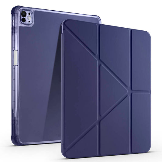 Apple iPad Air 13 2025 M3 Kılıf Zore Tri Folding Kalem Bölmeli Standlı Kılıf Lacivert