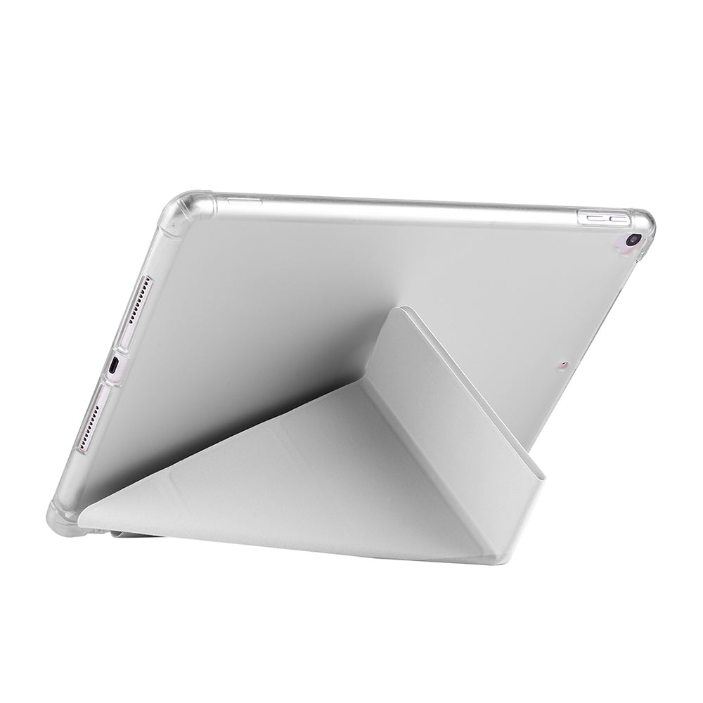 Apple iPad Pro 10.5 (7.Nesil) Kılıf Zore Tri Folding Kalem Bölmeli Standlı Kılıf Gri