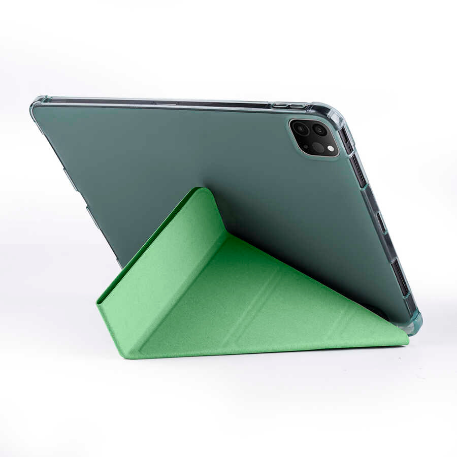 Apple iPad Pro 11 2020 (2.Nesil) Kılıf Zore Tri Folding Kalem Bölmeli Standlı Kılıf Siyah