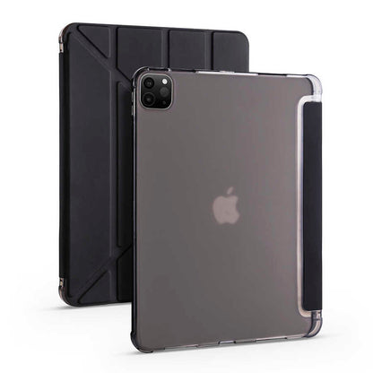 Apple iPad Pro 11 2020 (2.Nesil) Kılıf Zore Tri Folding Kalem Bölmeli Standlı Kılıf Siyah
