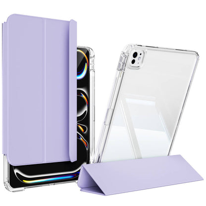 Apple iPad Pro 11 2024 Kılıf Magnetik Ayrılabilen Airbagli Zore Sliding Tablet Kılıfı Lavender