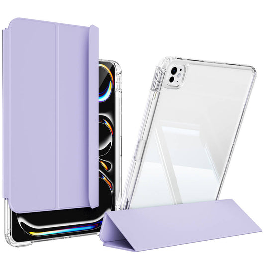Apple iPad Pro 11 2024 Kılıf Magnetik Ayrılabilen Airbagli Zore Sliding Tablet Kılıfı Lavender