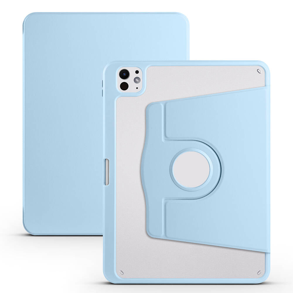 Apple iPad Pro 11 2024 Kılıf Zore Termik Kalem Bölmeli Dönebilen Standlı Kılıf Mavi