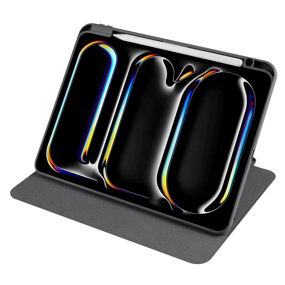 Apple iPad Pro 11 2024 Kılıf Zore Termik Kalem Bölmeli Dönebilen Standlı Kılıf Lavendery Gray