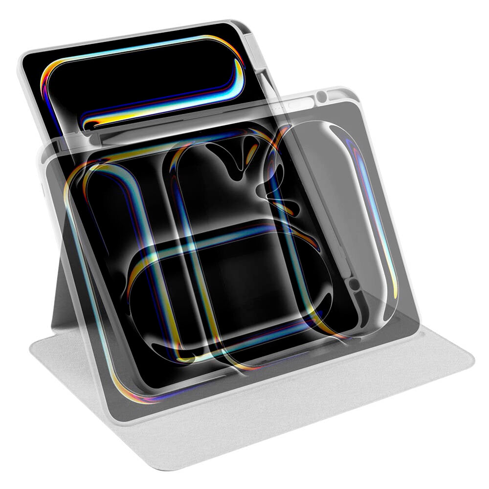 Apple iPad Pro 11 2024 Kılıf Zore Termik Kalem Bölmeli Dönebilen Standlı Kılıf Siyah