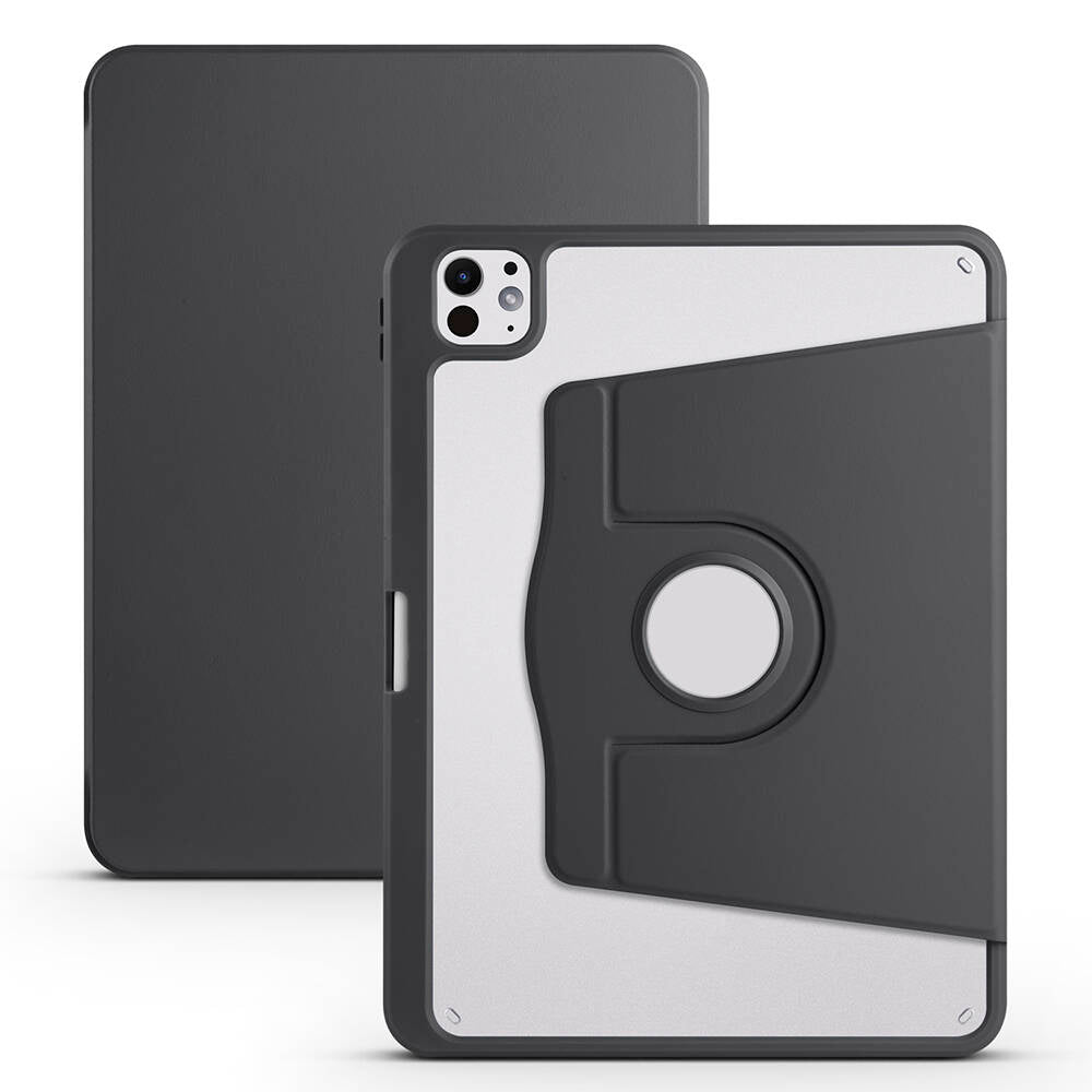 Apple iPad Pro 11 2024 Kılıf Zore Termik Kalem Bölmeli Dönebilen Standlı Kılıf Lavendery Gray